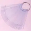 50 Piezas Transparente ABS Uñas Postizas Puntas de Práctica Forma de Abanico Carta de Colores Exhibición Práctica Modelo de Diseño para Damas Niñas