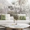Papel Tapiz Paisaje de Lujo Tropical 2025 para Sala de Estar, Comedor, Dormitorio, Entrada, Sofá, Fondo de TV Mural Isla Paraíso
