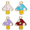 Colgante en forma de hongo, aleación con esmalte, accesorios para manualidades, dijes para joyería, llaveros hechos a mano, pulseras, collares, venta al por mayor