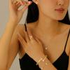 Joyería de flor de la suerte de gran venta transfronteriza europea y americana, traje de trébol de cinco hojas, pulsera, pendientes, collar, anillo, joyería para mujer