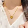 Tienda de Oro Mismo Estilo Arena Dorada Brillante Hueco Hielo Triturado Trébol de Cuatro Hojas Collar Pulsera Alta Retención de Color Flor de Cuatro Hojas Cadena para la Clavícula Venta al por Mayor