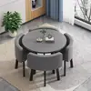 Mesa de negociación de oficina sencilla y combinación de silla, creativa, para reuniones, tienda de té con leche, recepción de ocio, mesa redonda pequeña, mesa de comedor