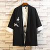 Traje Tang de Estilo Chino Moda Bordado Hanfu Estilo Chino Capa de Lino para Hombre Bata Étnica Camisa Vintage de Algodón y Lino para Hombre