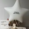 Balão de Folha de Alumínio Estrela de Cinco Pontas Branco Puro Fosco de 32 polegadas para Decoração de Festa de Aniversário Infantil e Adereços para Fotos