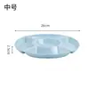 Plato Compartimentado de Paja de Trigo para Uso Doméstico, Plato de Cena Redondo, Plato Sencillo con Forma de Flor para Dulces, Plato para Snacks de Frutas Deshidratadas, Plato para Frutas