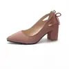 Zapatos de Tacón Alto para Mujer 2023 Nuevos Zapatos de Mujer Primavera Europeo y Americano Punta Afilada Boca Baja Flats Mujer Tacón Grueso Tacón Medio Zapatos de Moda Talla 43