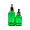 En stock, botella transparente de 30 ml, 50 ml y 100 ml con fondo grueso y hombros oblicuos, botella de tesoro verde, botella de aceite esencial, botella de esencia, botella de loción.