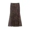 Roupas Femininas Europeias e Americanas Transfronteiriças Aliexpress Ins Venda Quente Moda Estampa Animal Malha de Seda Saia