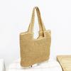 Bolsa de Tecido Feminina Portátil Grande Capacidade Bolsa Feminina para Férias na Praia Casual Pastoral Bolsa de Ombro Bolsa Feminina Artesanal de Corda de Papel