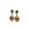 Venta al por mayor de fábrica Pendientes Populares de Diopsido Natural con Incrustaciones de Plata S925 Piedra Principal 3*4 Joyería de Lujo Venta Directa de Fábrica