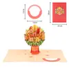 Nueva Tarjeta de Felicitación 3D para el Día del Maestro con Sobre Rojo y Girasol Grande, Tarjeta 3D de Flor Desmontable, Tarjeta de Bendición para Mamá, Al Por Mayor