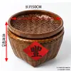 Cestas de bambu trançado estilo vintage antigo, cestas de bambu para exibição de vegetais, cestos de bambu comerciais para exposição aberta, cestas de bambu para colocação no chão