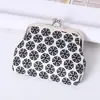 Mini Billetera de Metal con Patrón Geométrico Retro, Pequeña Cartera para Guardar Monedas y Llaves de Mujer, Bolsa de Regalo para Eventos