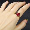 Anillo con incrustaciones de oro púrpura y cinabrio crudo de alto contenido, regalo de cumpleaños para mujer, suministro en vivo