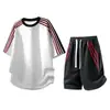 Nuevo Traje Deportivo Casual de Verano para Hombre, Camiseta de Manga Corta, Pantalones Cortos, Corte Holgado, Moderno, Versátil, Transpirable, de Secado Rápido
