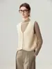 Amor hasta la médula~ Chaleco de cachemira para mujer otoño e invierno cuello en V encaje moda temperamento suéter de punto casual sin mangas