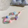 Cadena para Teléfono Móvil Cuadrada de Cuentas de Colores Nueva Correa para Teléfono Móvil Cadena para Colgar Cámara Colgante Creativo Versátil para Llaves Ins para Mujer Ccd