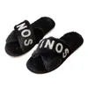 Personalización Soportada estilo ins Zapatillas de Felpa con Letras de Perla y Cruz para Mujer Otoño Invierno Antideslizantes de Fondo Plano para Interior del Hogar de Algodón