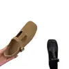 Zapatos de cuero simples de alta gama vintage, nuevo otoño 2026 moda francesa de gamuza con tira en T de corte bajo elegantes zapatos de vestir