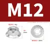 Tuerca Hexagonal con Brida Dentada de Acero Inoxidable 304 con Superficie de Brida Serrada, Almohadilla Antideslizante, Tuerca Antiaflojamiento M3M4-M20