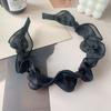 Estilo K de Faixa Plissada Simples, Buraco para Cabelo com Renda Franzida de Alta Qualidade, Pote Plissado tipo Intestino Grosso, Grampo de Cabelo de Aba Larga para Lavar o Rosto para Mulheres