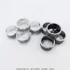 Anillo de Plata Retro Subcultura Anillo Ancho Oscuro con Tótem Accesorio de Moda Artículo Popular Réplica