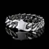 Joyería de Acero de Titanio Transfronteriza Europea y Americana Cadena Cubana Pulsera de Acero Inoxidable Molido en Cuatro Caras Encriptado Pulsera Personalizada Hip-Hop para Hombre