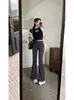 Pantalones de Yoga Acampanados Estilo Americano Transfronterizos 2026 Primavera y Otoño Nuevos, Pantalones de Chándal, Pantalones Bootcut, Pantalones de Tiro Alto hasta el Suelo para Mujer