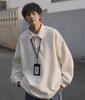 Coreia do Sul senso camisa polo de manga comprida masculina lapela camisa de base estilo maduro leve senso de design masculino estilo japonês suéter líder