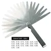 Calibrador de espesores de 75-300 mm, calibrador de espesores combinado, calibrador de holguras combinado, 0.01-1 mm, métrico, pulgadas, clip, lámina de latón
