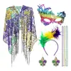 Fiesta de Carnaval Europea Disfraces de Mardi Gras Ropa de Carnaval Conjunto de Chal para Mujer