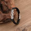 Tume Supply Pulsera de Cuero de 8 Caracteres Infinito Tejido Simple Europeo y Americano Pulsera de Cuero para Hombre Joyería de Cuero Transfronteriza