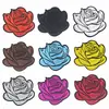 Patches de Tecido com Rosa Bordada da Moda em Estoque, Patches Decorativos Bordados por Computador para Bolsas, Acessórios de Roupa, Patches para Fantasias de Palco