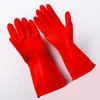 Guantes domésticos resistentes al aceite al por mayor rojo naranja látex guantes industriales lavado de autos guantes domésticos 90g
