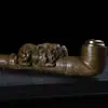 Pau-Rosa Madeira Sombria Tubo Masculino Antigo Elemento Filtrante do Tubo Porta-Cigarros Circulante Lavável Espesso e Fino Portátil