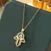 Comercio Exterior Transfronterizo Venta Caliente Collar Turco Ojo Azul Acero de Titanio Femenino Ojo del Diablo Cadena para Clavícula Personalizada Versátil Joyería