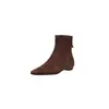 Cómodas botas Chelsea de piel de cordero con tacón de cuña bajo, colección invierno 2026, tacón bajo, puntera cuadrada, piel genuina, sencillas, versátiles y adecuadas para el trabajo o el uso diario, botines para mujer