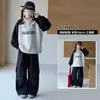 Conjunto de Sudadera Estilo Americano para Niñas Primavera y Otoño 2026 Nuevo Polo de Otoño para Niñas Mayores Pantalones Largos de Trabajo para Niños