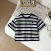 Camiseta de Manga Corta para Niños 2026 Ropa Nueva de Verano Cuello Redondo Holgada Rayada para Bebés y Niños Pequeños Casual Versátil