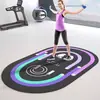 Alfombra de Entrenamiento de Terciopelo de Cristal Alfombra de Yoga para el Hogar Interior Antideslizante Silenciosa Ovalada Alfombrilla de Piso para Saltar la Cuerda Fitness Alfombrilla Aislante de Sonido Amortiguadora de Impactos