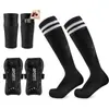 Conjunto de Equipamento de Proteção Esportiva com Caneleiras de Futebol com Fixação Amazon e Meias de Futebol Longas em Tubo Caneleiras em Estoque