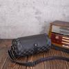 Bolsa de Hombro a Cuadros para Hombre Bolsa Cilíndrica Bolsa Cruzada para Estudiante Bolsa Cruzada para Viajero Bolsa Pequeña Cruzada de Moda para Hombre