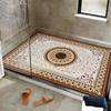 Alfombra de baño de estilo europeo, antideslizante, para inodoro, para toda la tienda, ducha, desagüe de inodoro, fácil de limpiar, con anillo de seda