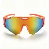 Gafas de ciclismo de exterior coloridas de montura grande, protección UV, gafas de sol versátiles, gafas deportivas a prueba de viento para montañismo y esquí