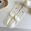 Calcetines AB Calcetines de Otoño e Invierno para Mujer Nuevos Calcetines de Media Caña Amor Bordado Calcetines de Algodón Personalizados Calcetines Apilados para Niñas Medias con Letras