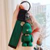 Collar de silicona con llavero de oso, creativo, lindo oso violento, colgante de coche, anillo para pareja, colgante de mochila escolar, venta al por mayor