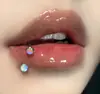 Amazon AliExpress new inner teeth stainless steel glitter film horseshoe ring lip ring earrings gradient nasal septum