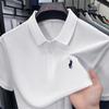 [Descuento de Marca] Camisa Polo de Manga Corta para Hombre Paul Color Sólido Más Fácil de Combinar Etiqueta Pony Algodón Puro Cuello Camisero Camiseta de Media Manga