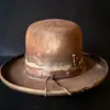 Venta caliente transfronteriza sombrero de copa de fieltro de lana con cúpula moda retro sombrero de copa de lana pura