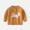 Suéter Cárdigan de Gatito Lindo Estilo Nuevo para Bebés y Niños Pequeños Tejido de Punto de Dibujos Animados Chaqueta Delgada para Niños y Niñas